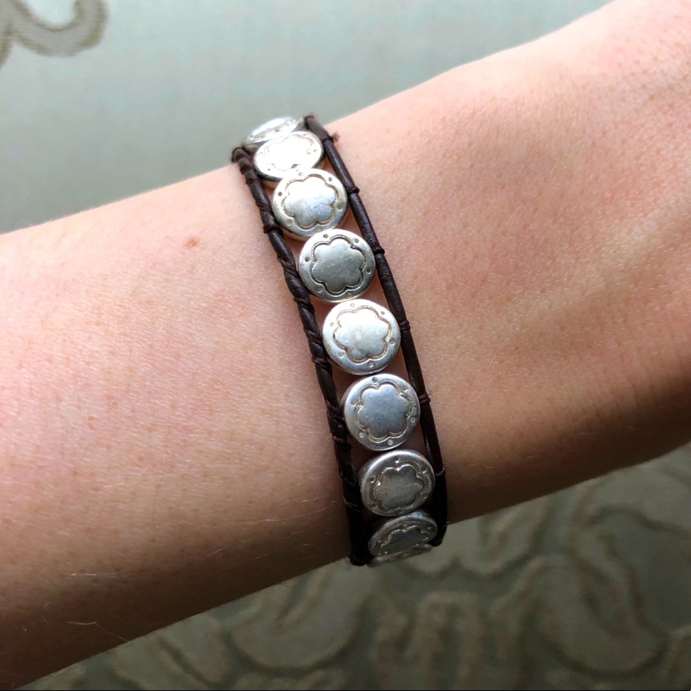 Stella & Dot silver disk bracelet